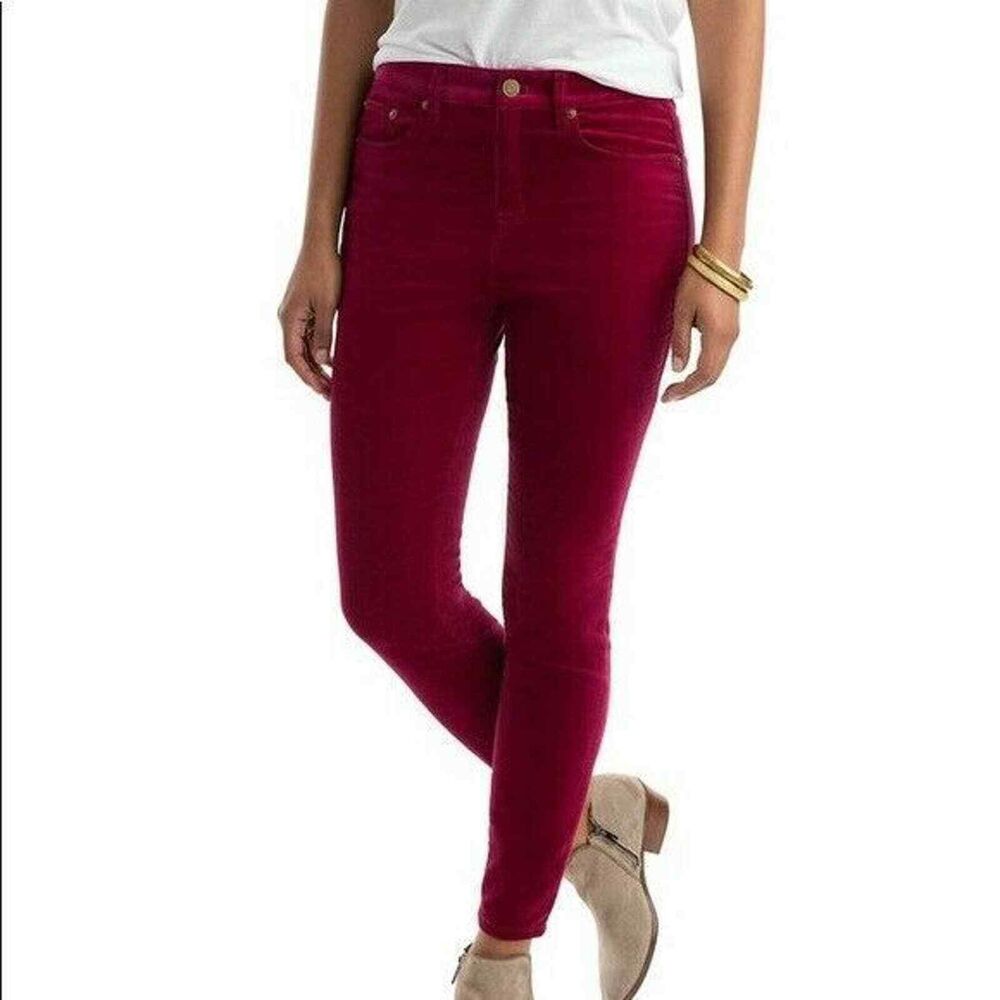 VINEYARD‎ VINES Velvet High Rise Red Pants Women's 00